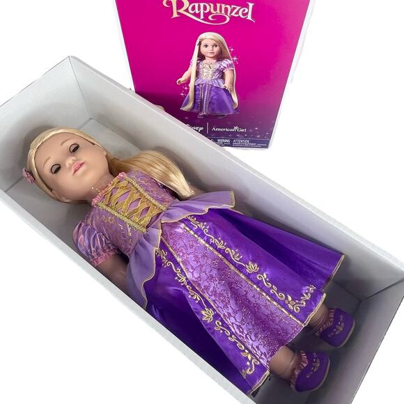 NEW American Girl Disney Princess Rapunzel 18” Doll Dress Shoes Long Hair BOX - Picture 4 of 16